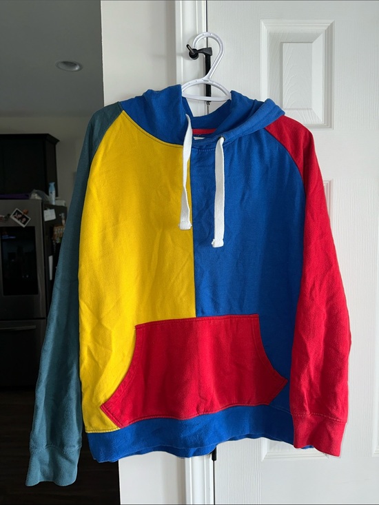 Ragstock Other - Men's Colorblock Hoodie Sweatshirt - Blue, Red, Yellow